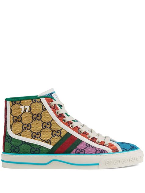 gucci tennis shoes multicolor|gucci tennis 1977 high top.